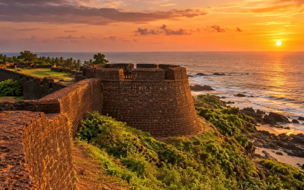 Bekal Fort above the Arabian Sea at sunset