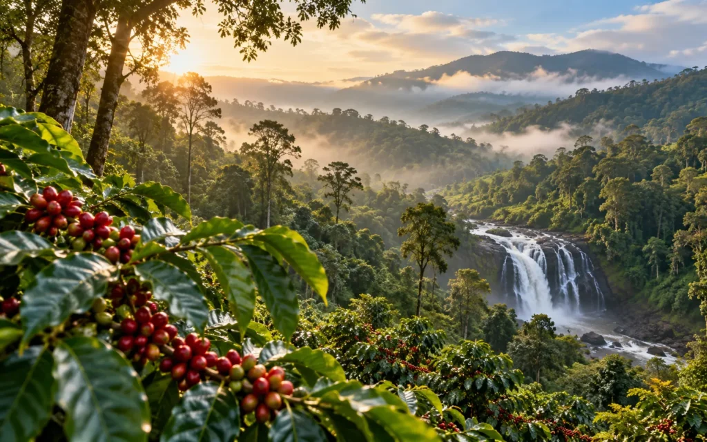 Abbey Falls surrounded by lush Coorg forest, part of our coorg 3 days tour package