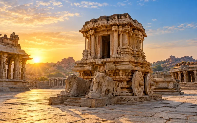 Stone chariot at the Vijaya Vittala Temple in Hampi