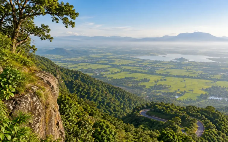 Palakkad plains seen from the Seetharkundu viewpoint in Nelliyampathy