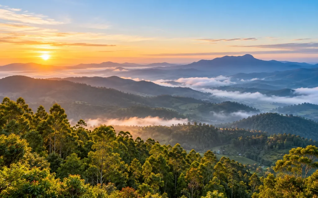 Doddabetta Peak and misty Nilgiri hills near Ooty, part of our ooty 2 days tour package