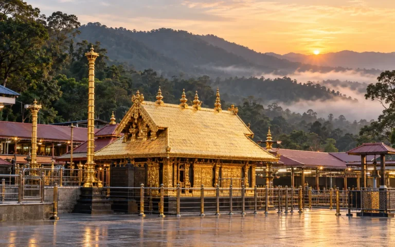 Sabarimala temple among the forested Western Ghats