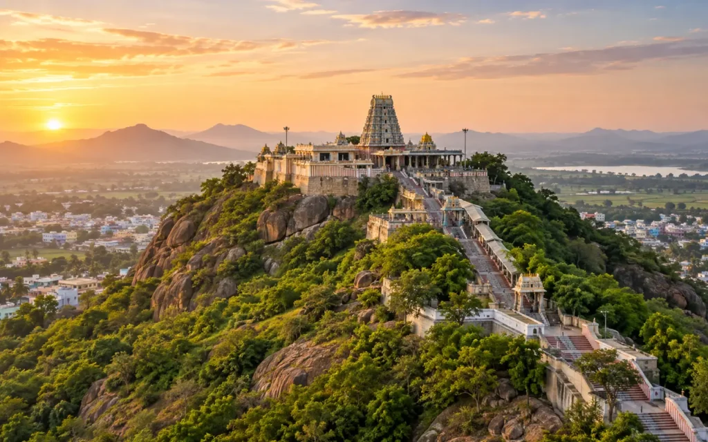 Tiruttani Murugan Temple crowning its hill